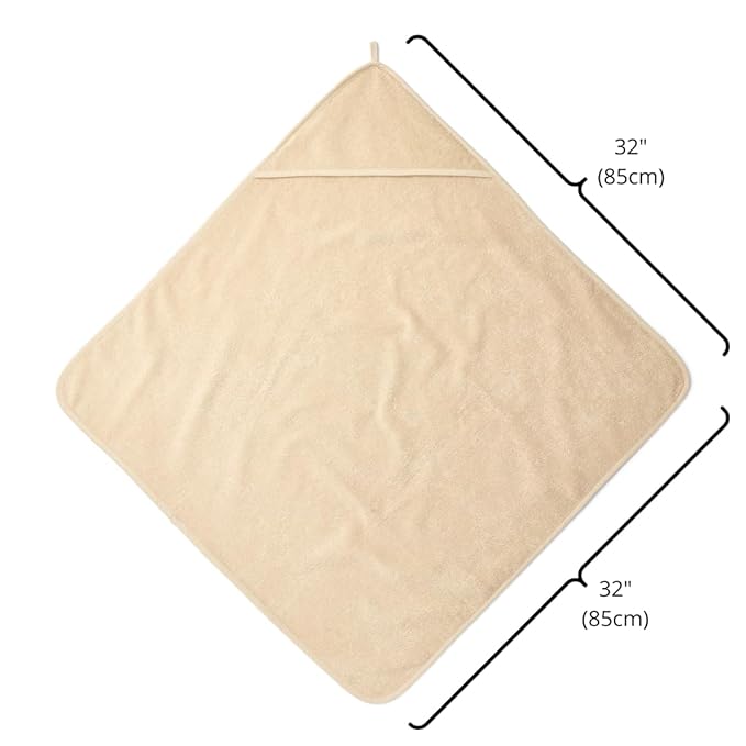 Baby Hooded Towel – Organic Cotton Baby Bath Towels – Baby Towels, Baby Bath Towels for Baby Boy, Baby Girl, 32" x 32" Super-Soft and Absorbent Baby Towels for Newborn (Fog)