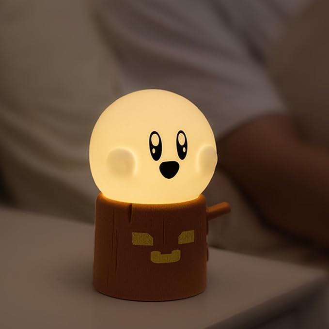 Ghost Campfire Night Light, Small Ambient Lamp, Cute Night Light, 2 Modes/Rechargeable/Cordless/Dimmable Brightness, Warm Lamps for Kids Sleep Buddy, Work/Study Buddy, Gift