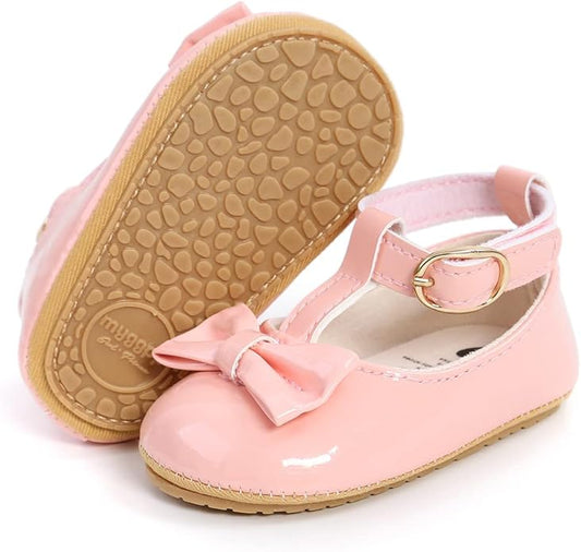 COSANKIM Baby Girls Mary Jane Flats Shoes Anti-Slip Rubber Sole Infant Toddler Princess Wedding Dress Shoes