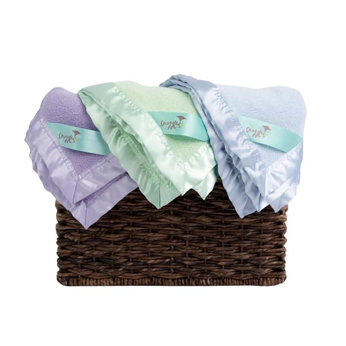 Bamboo Rayon Soft Purple Toddler Security Blanket - Thermal Lavender Baby Blanket with Satin Edging - Perfect for Naps, Car Carrier, Stroller Rides and Travel - 34 x 47 inches - Newborn Baby Blankie