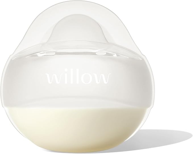Willow - Silicone Wearable Breast Pump - Passive Suction Milk Collector - Hands Free Manual Breast Pump - Dishwasher Safe - Breastfeeding Essentials - Easy Pour Spout for Milk Storage Bags - BPA Free