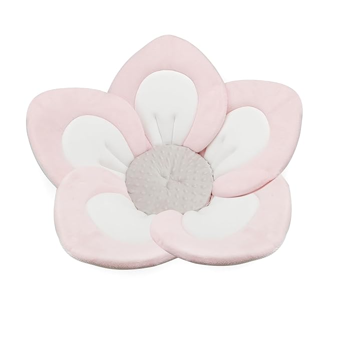 PandaEar Baby Bath Pad for Infant Newborn | Soft Flower 5 Petals for Sink Bathtub Essentials Shower Gift (Pink)