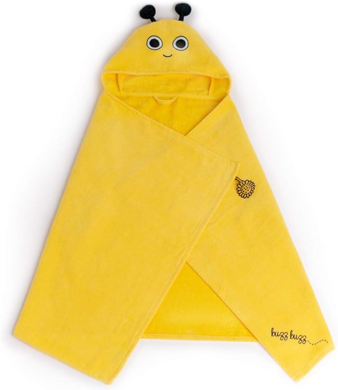 Milk&Moo Baby Hooded Towel, 100% Organic Turkish Cotton, Ultra Absorbent Bath Towel with Hood, 27x47 Inch, for Baby Boys & Girls (0-2 Years, Yellow)