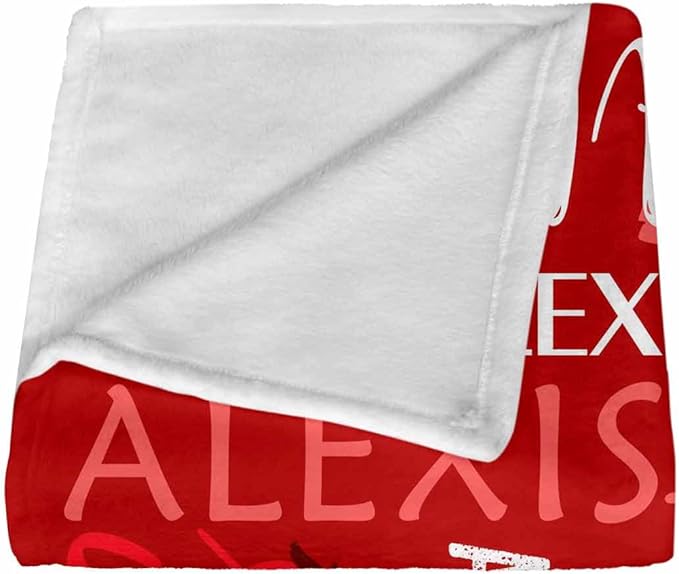 Personalized Baby Blankets for Girls Boys, Custom Name Blankets Red, Customized Toddler Receiving Blankets with Name Birthday Gift Christmas Blanket for Baby Kids Teens Adult Mom Women