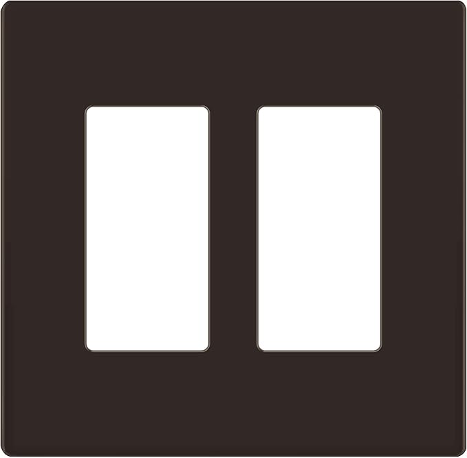 LIDER Matte Finish Decorator Switch Cover, Screwless Wall Plate, Mid-Size 2-Gang 4.88" x 4.92", Unbreakable Polycarbonate Thermoplastic, UL Listed, LSWP-32M-BR, Brown