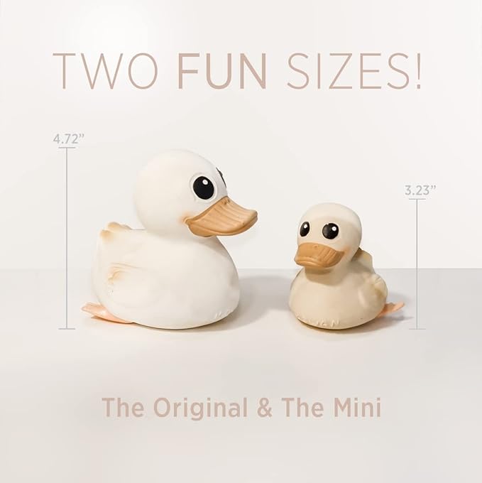 HEVEA Kawan Mini Rubber Duck - 100% Natural Rubber Baby Bath Toy - Planet Friendly, Perfect for Playing, Teething, and Bathing - Mold Free Bath Toys - Sand