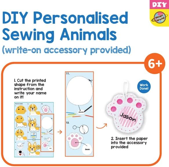 C.S. Kids Magic World DIY Personalised Sewing Kit - SA18 My Sloth |Frist Sewing Arts & Crafts Gifts | Educational Sewing Kit for Kids (Safety Needle & Instruction Included)
