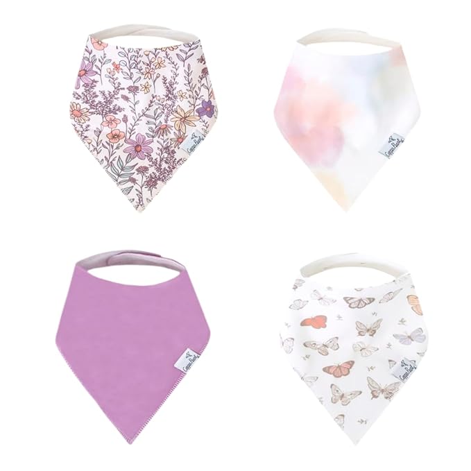 Copper Pearl Baby Bandana Drool Bibs for Drooling and Teething 4 Pack Gift Set Flora