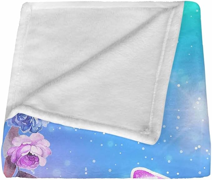 Personalized Name Blanket for Girls Boys, Customized Name Blankets with Butterfly, Custom Soft Fleece Blanket with Names for Kids Teens Personalized Baby Throw Blanket for Christmas Birthday