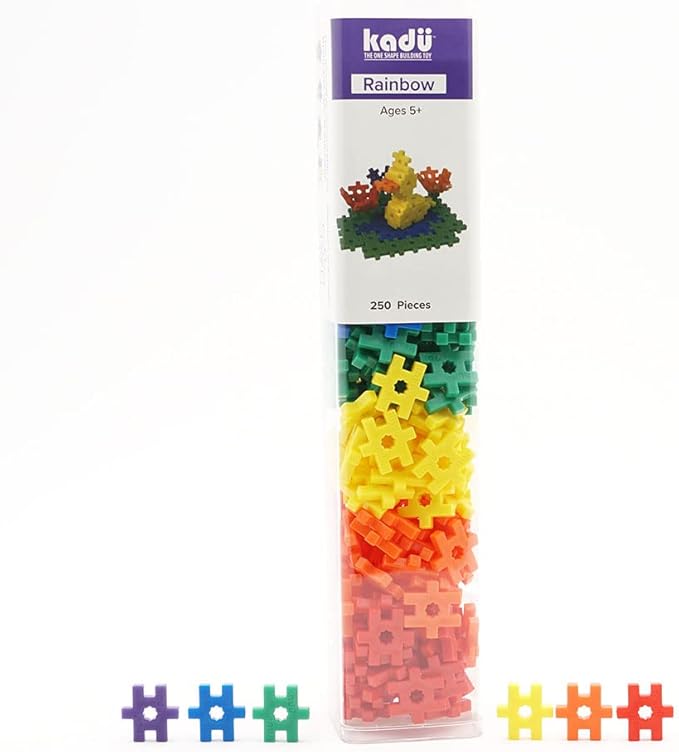 KADU Rainbow 250 Piece Set - STEM/STEAM Building + Construction Toy, for Open + Imaginative Play Ages 5+