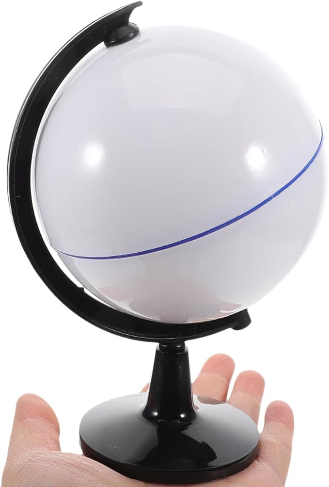 Diy Blank Globe Toy with Stand Rewritable Plastic Earth Model for Kids Geography Learning Interactive Educational Tool Creative Drawing Globe for Classroom and Home