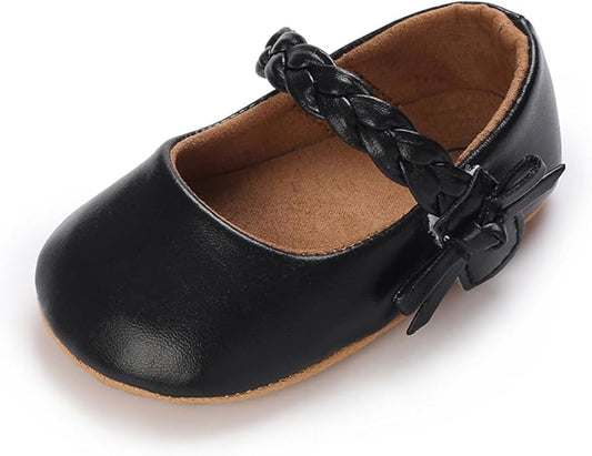 COSANKIM Baby Girls Mary Jane Flats Shoes Anti-Slip Rubber Sole Infant Toddler Princess Wedding Dress Shoes
