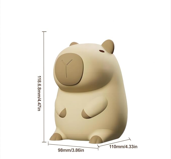 Cute Cartoon Capybara Silicone Night Light USB Rechargeable Timing Dimming Sleep Night Lamp for Children's Room Decor