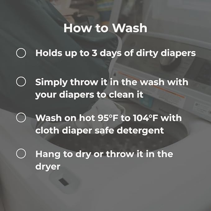 Nora's Nursery Pail Liner for Cloth Diapers - Reusable and Washable - Fits all Standard Diaper Pails - Waterproof Pail Liner with Strap for Diaper Pails & Laundry (Sea - 2 Pk)