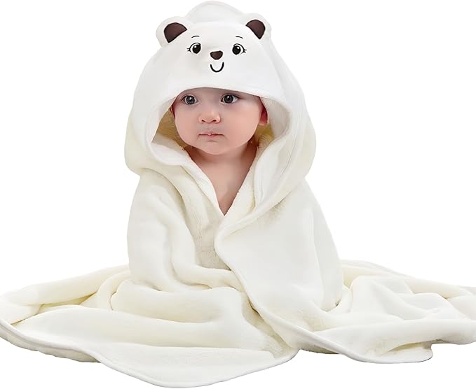 Baby Hooded Towels,31 x 31 in Baby Washcloths, Infant Super Soft Baby Bath Towels with Hood for Toddlers1-3,Highly Absorbent Viscose Hooded Towel for Boys, Girls, Newborn Essentials