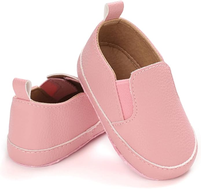 LONSOEN Baby Girls Boys Loafers Prewalker Dress Crib Shoes