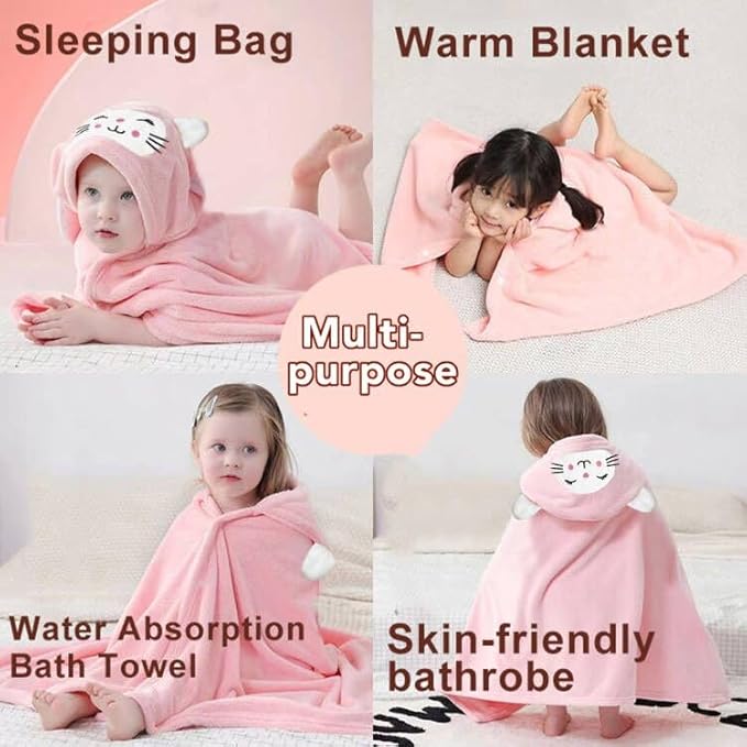 ROMASA Baby Bath Towel with Hooded Ultra Soft and Absorbent Toddlers Bathrobe Newborn Blanket Shower Gifts