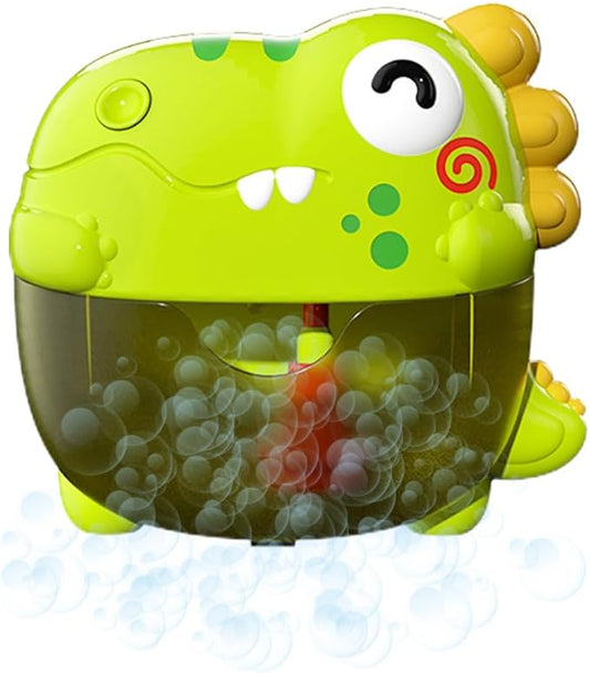 Dinosaur Bathtub Bubble Maker Toy, Dino Tub Bubble Blower Toy Electric Bubble Machine Bath Toy with Colorful Gradient Lights and Joyful Music, No Special Bubble Solution Needed