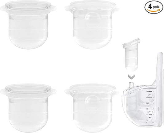 4PC M6 Breast Pump Replacement Accessories, Including 4pcs Silicone Diaphragms for Momcozy Mobile Style | M6, Replace for Momcozy Pump Parts, Not Original Parts, 4PC Transparent Diaphragms