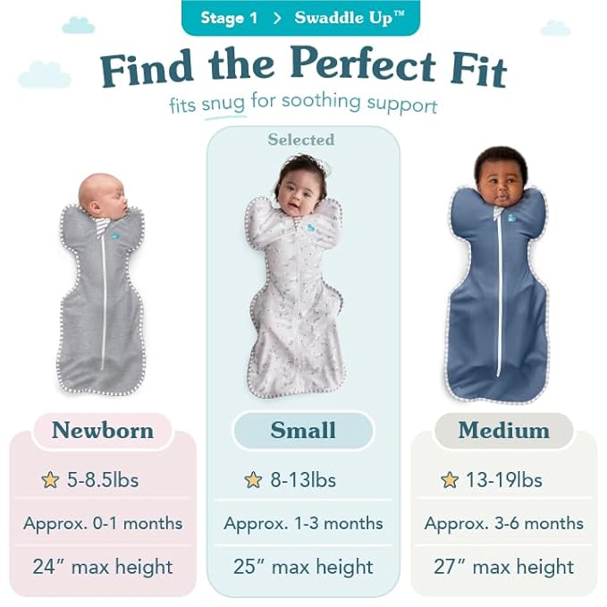 Love to Dream Swaddle UP, Baby Sleep Sack, Self-Soothing Swaddles for Newborns, 8-13 lbs, Snug Fit Helps Calm Startle Reflex, New Born Essentials for Baby, Dusty Blue