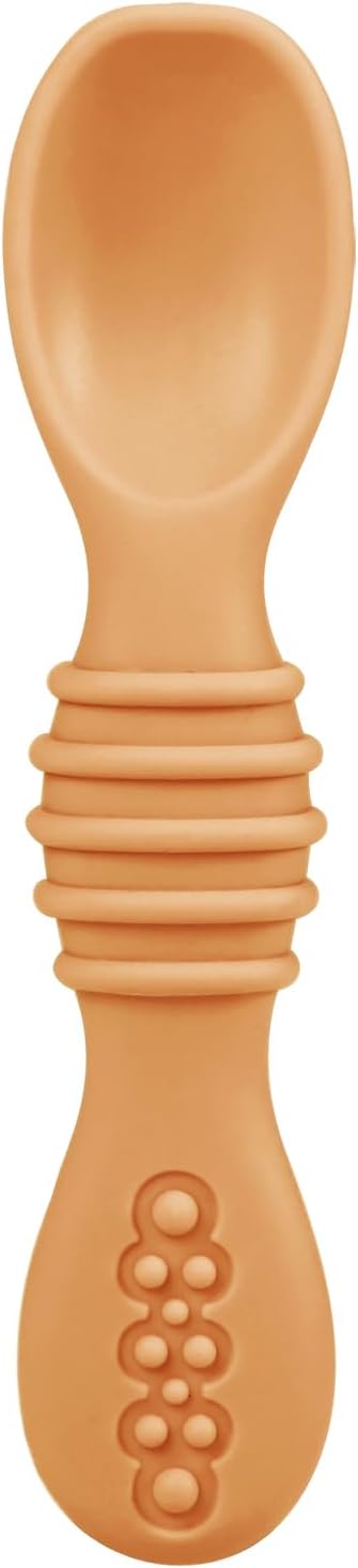 PandaEar 6 Pack Silicone Baby Spoons - Self Feeding Utensils 6-12 Months - Infant Spoons First Stage - Baby Feeding Essentials