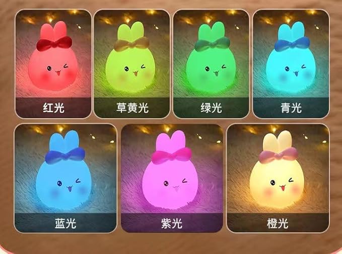 Cute Kids Night Light Night Lamp Night Lights for Kids Bedroom Toddler Baby Portable Silicone Battery Led Nightlight Nursery (Sweet Cat)