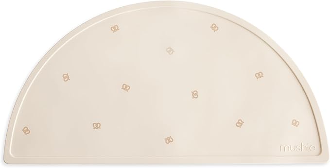 mushie Silicone Placemat for Kids | BPA-Free Non-Slip Design (Pretzel)