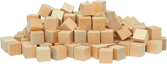 DIY Wood Cubes 1-inch, Pack of 25 Small Wooden Blocks, Wooden Blocks for Crafts, STEM, Building, and Blank Wood Dice, by Woodpeckers