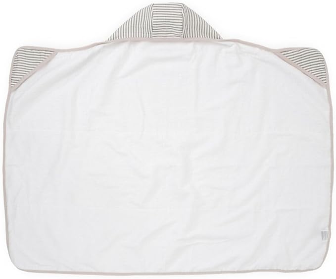 Little Unicorn Premium Hooded Bath Towel| Absorbent Cotton & Terry Blend | Larger Size, 1-6 Years (Grey Stripe)