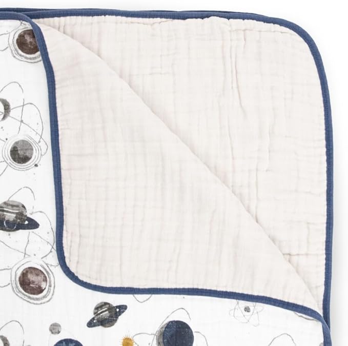 Little Unicorn Original Premium Cotton Quilt | Multi-Layered & Extra-Soft Muslin Fabric |for Babies & Toddlers (Planetary)