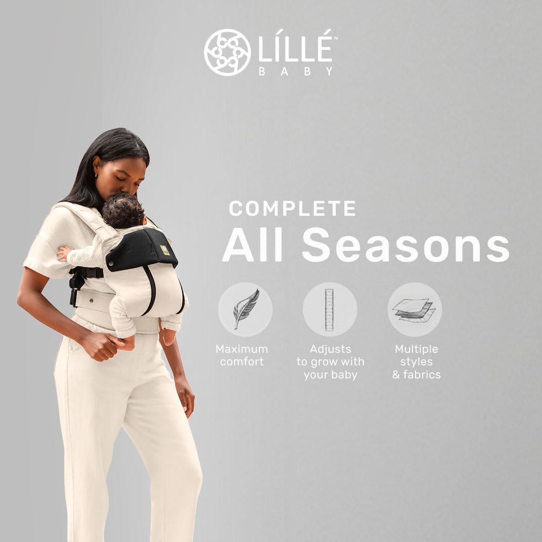 LÍLLÉbaby Complete All Seasons Ergonomic 6-in-1 Baby Carrier Infant to Toddler with Lumbar Support (7-45 Pounds), 360 Degree Baby Wearing & Multi-Position, Inward & Outward Facing (Moonbeam)