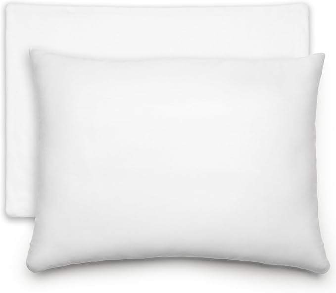 Comfy Cubs Toddler Pillow with Cotton Pillowcase, 13 x 18 in - Travel and Sleep Support for Kids - Lightweight, Breathable Microfiber Fill - Soft and Cozy Small Pillow for Toddlers - White