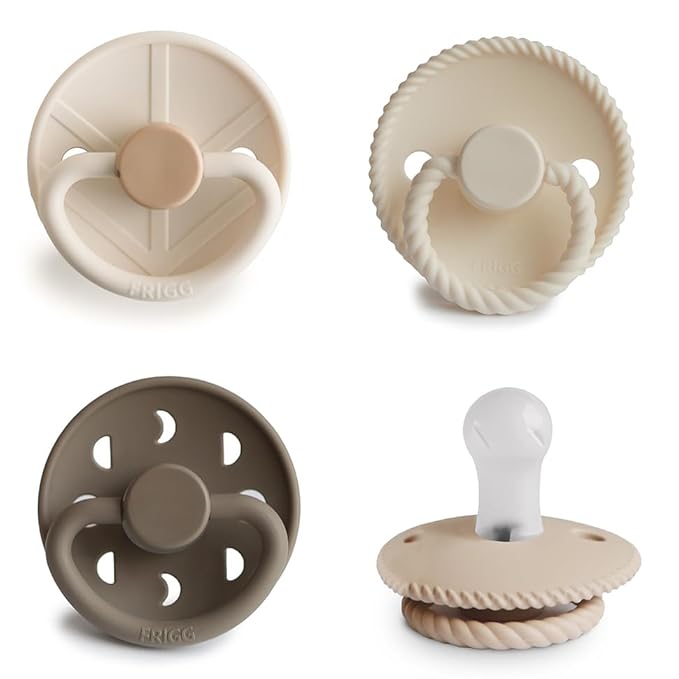 FRIGG SilkySoft Silicone Baby Pacifier 4-Pack Crystal Sparkle | Made in Denmark | BPA-Free (0-6 Months)