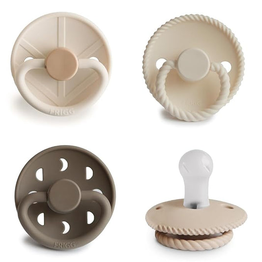 FRIGG SilkySoft Silicone Baby Pacifier 4-Pack Crystal Sparkle | Made in Denmark | BPA-Free (0-6 Months)