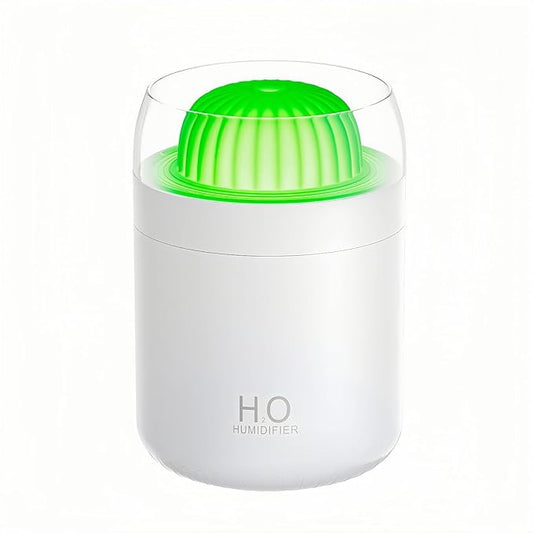 Small Humidifier for Plants, 500ml Cool Mist Desk Humidifier with Night Light, Ball Cactus Mini Humidifiers, Whisper-Quiet Operation, Two Spray Modes, Auto Shut-Off for Bedroom, Babies Room, Travel