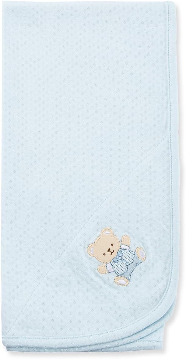 Little Me Blankets for Baby Boys' Cute Bear Swaddling Receiving Blanket