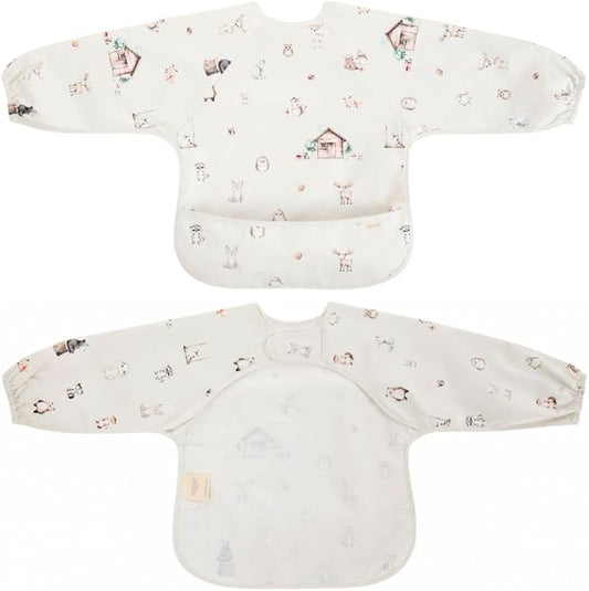 Ali+Oli Smock Bibs for Babies, BPA-Free Oeko-Tex Certified, Waterproof Baby Smock, Machine Washable, Toddlers Ages 6m+