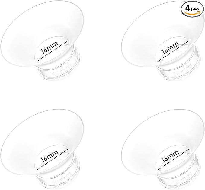 4pcs Flange Inserts 16mm Compatible with Momcozy M9/M6/M5/V1 Pro/V2 Pro/S12 Pro/S9 Pro Wearable Breast Pump, for Momcozy Breast Pump Replacement Parts, Reduce 24mm Nipple Tunnel Down to 16mm