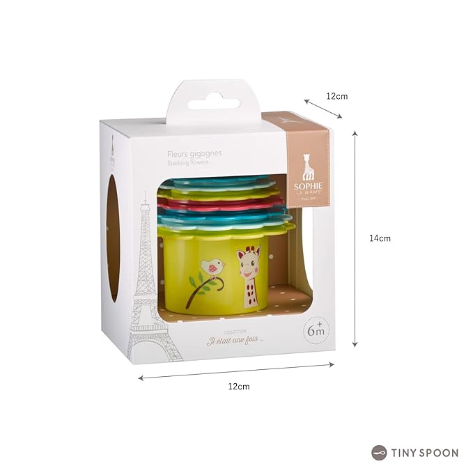 Sophie la girafe Stacking Flowers | 8 Colorful Flower-Shaped Nesting Cups | Stack, Play & Learn