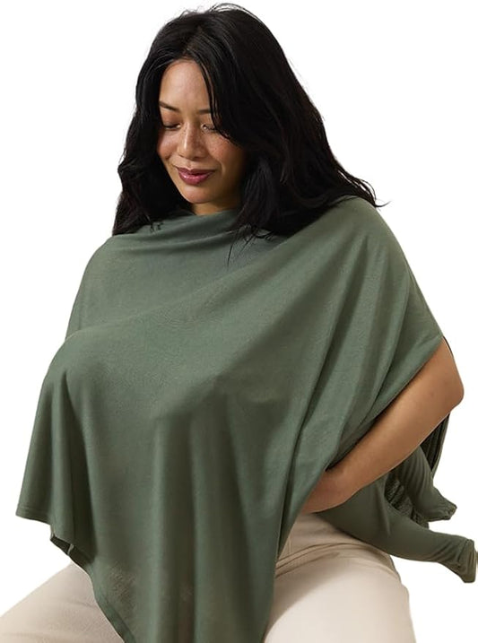 Solly Baby Nursing Cover, Ultra-Breathable, Lightweight Breastfeeding Cover-Up, Buttery-Soft Fabric, Universal Fit, Postpartum Essentials, Newborn Must Haves, Basil
