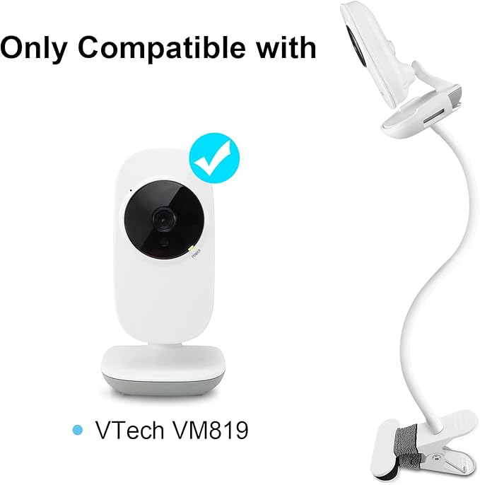 15.7 inches Baby Monitor Mount Compatible with VTech VM819 Baby Monitor Camera,Flexible Clip Clamp Mount Stand Long Gooseneck Arm Without Tools or Wall Damage