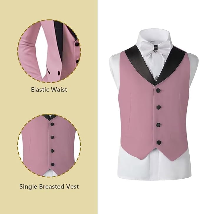 Boys Suit 3 Piece Ring Bearer Suit Kids Formal Jacket Vest Pants Suits Wedding Outfit for Party Prom Tuxedo