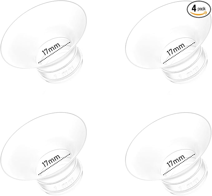 4pcs Flange Inserts 17mm Compatible with Momcozy M9/M6/M5/V1 Pro/V2 Pro/S12 Pro/S9 Pro Wearable Breast Pump, for Momcozy Breast Pump Replacement Parts, Reduce 24mm Nipple Tunnel Down to 17mm