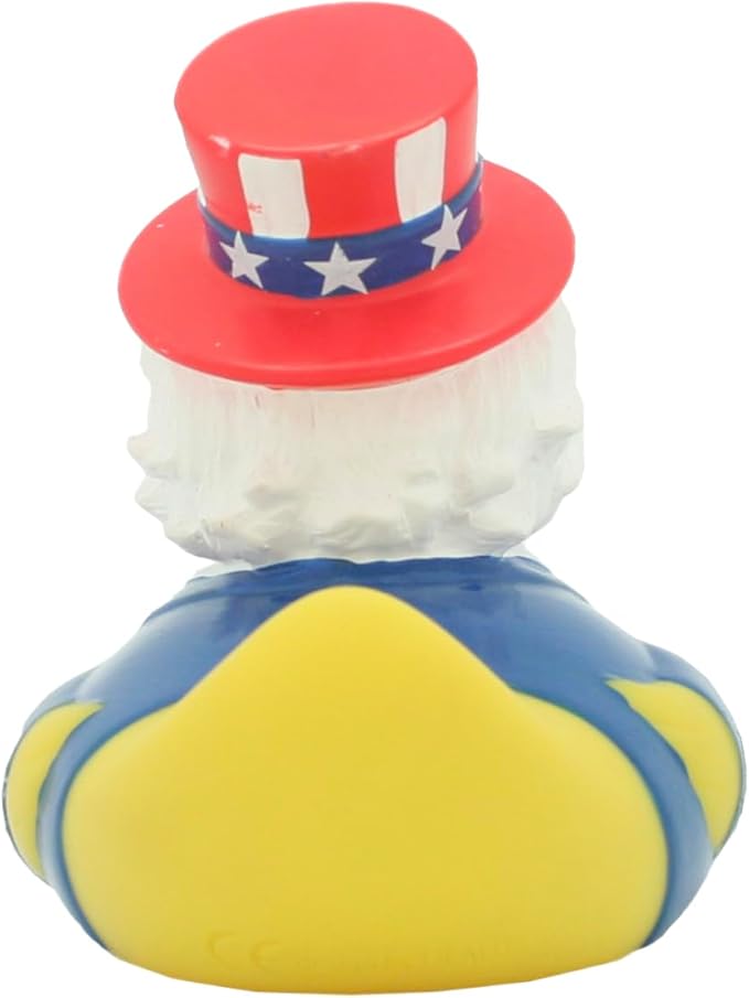 Patriotic Rubber Duck Bath Toy, Stars and Stripes Design, Red White Blue, 3 inches