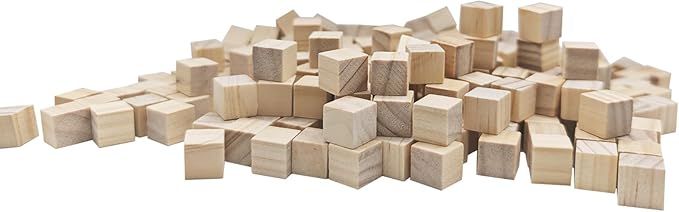 200 Pcs Unfinished Wood Cubes,1/2 inch Wooden Blocks for Crafting,Small Wood Cubes for Crafts Making & DIY Projects & Decor