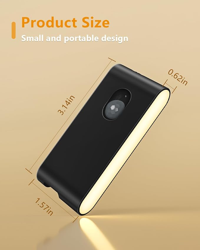 WILLED Rechargeable Night Light, Wireless Stair Lights Indoor, Warm White Motion Sensor Light Indoor, Stick-Anywhere, Battery Powered Night Light for Hallway, Stairway, Bathroom, Bedroom, 6 Pack