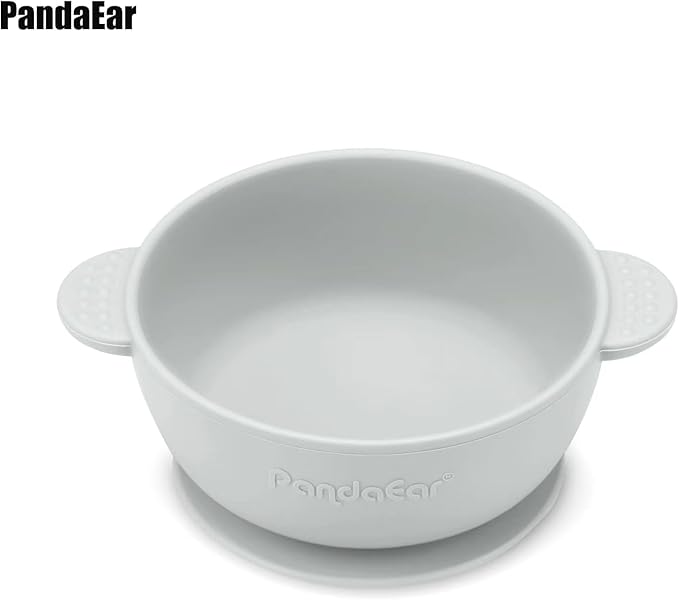 PandaEar 3 Pack Baby Bowls with Suction| Stay Put Silicone Food Bowl for Babies Kids Toddlers Infants| Food Grade Soft Safe BPA-Free Silicone (Brown Grey Tan)