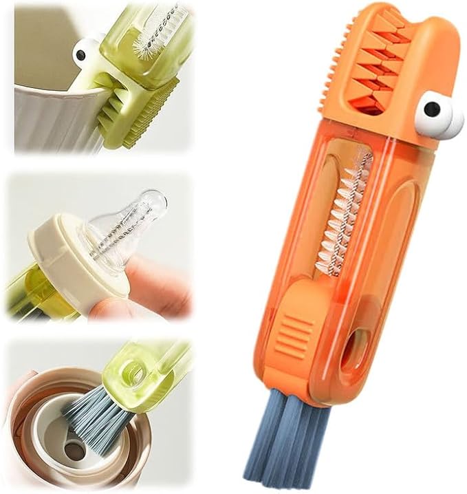 3 in 1 Cup Lid Cleaning Brush Set - Multifunctional Portable Cup Lid Cleaner with Crevice Brush for Tight Spaces