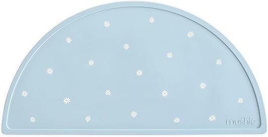 mushie Silicone Placemat for Kids | BPA-Free Non-Slip Design (White Daisy)