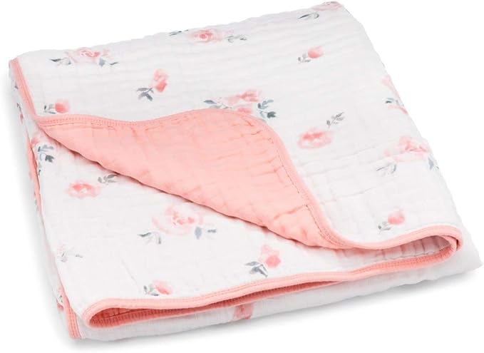 Parker Baby Muslin Blanket | 100% Soft Cotton Toddler Quilt & Baby Muslin Swaddle | Gender Neutral Design 47" x 47" Blanket